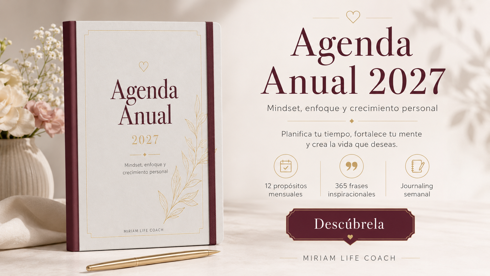 Agenda anual 2027 Miriam Life Coach