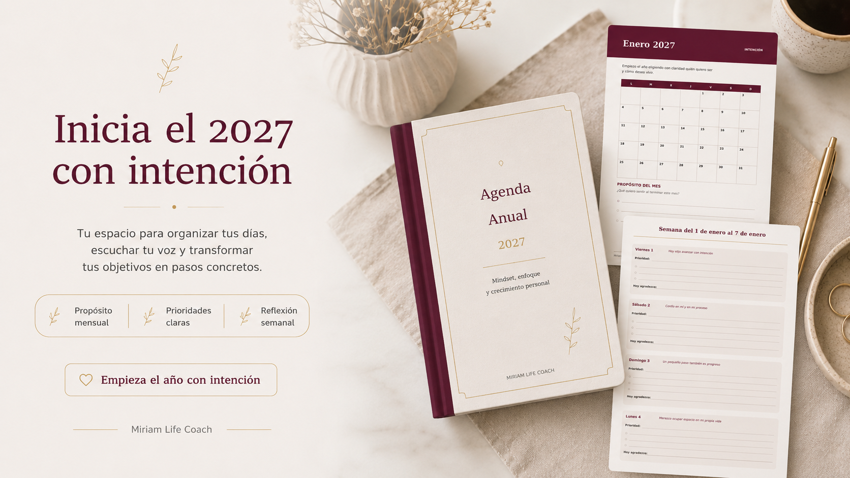 Agenda Anual 2027 para Mujer | Mindset, Crecimiento Personal y Journaling - Imagen 2